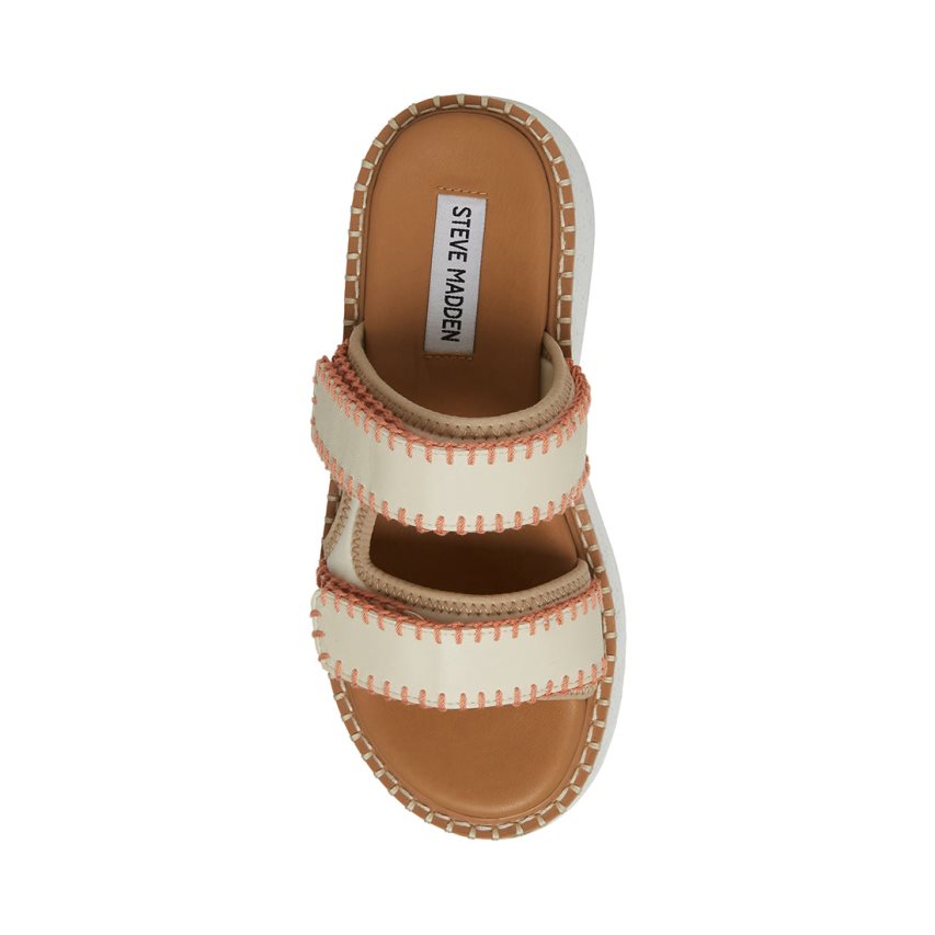 Beige Steve Madden Otto Women's Slides | PH 8416CIB